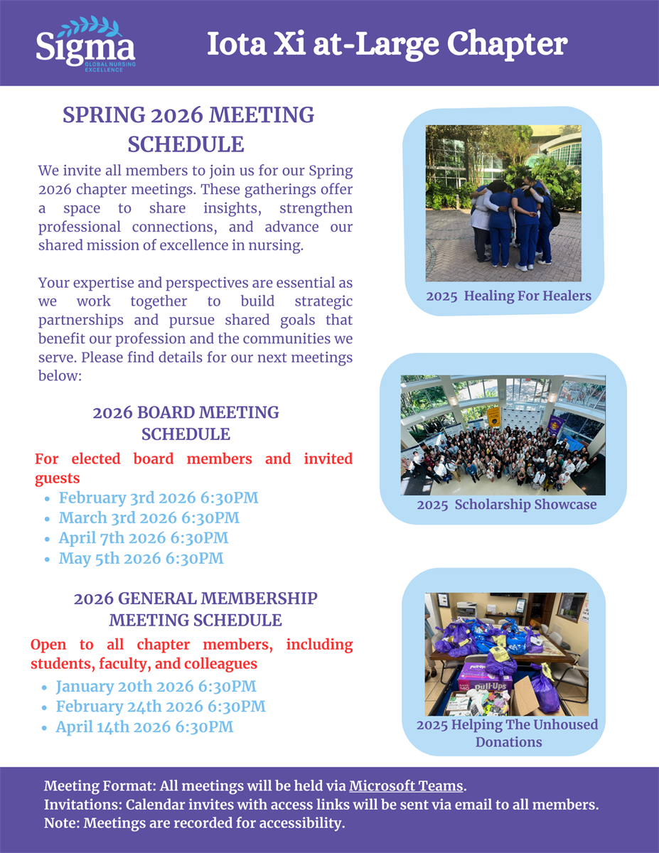 Sigma Spring 2026 Meeting Schedule 